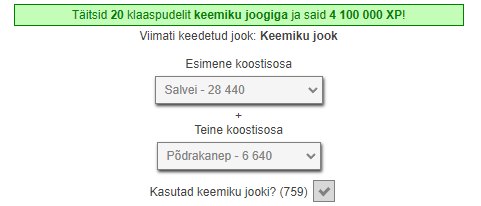 Keemik ja muud muudatused